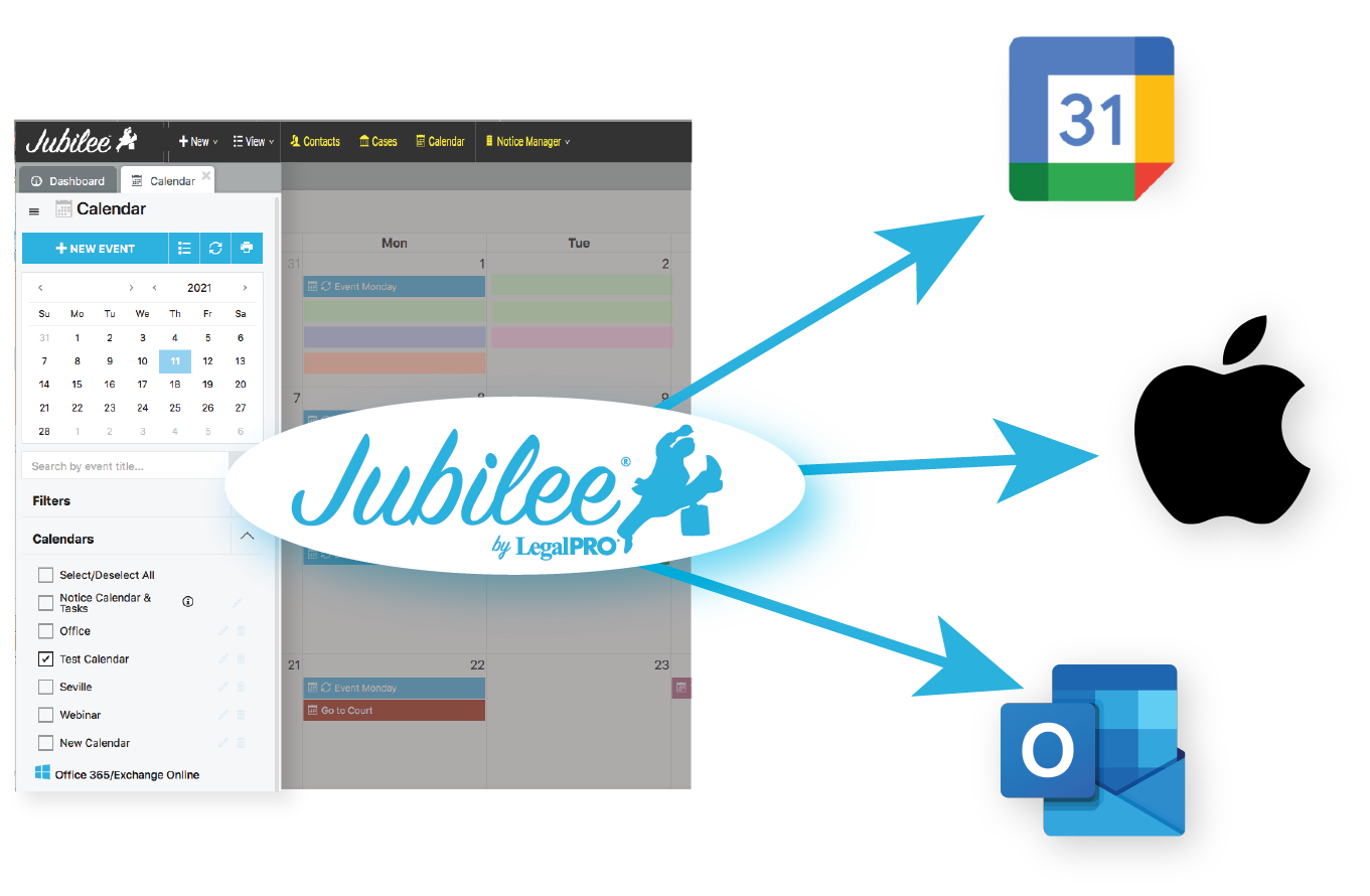 Jubilee Calendar Sync - Jubilee by LegalPRO Systems, Inc.